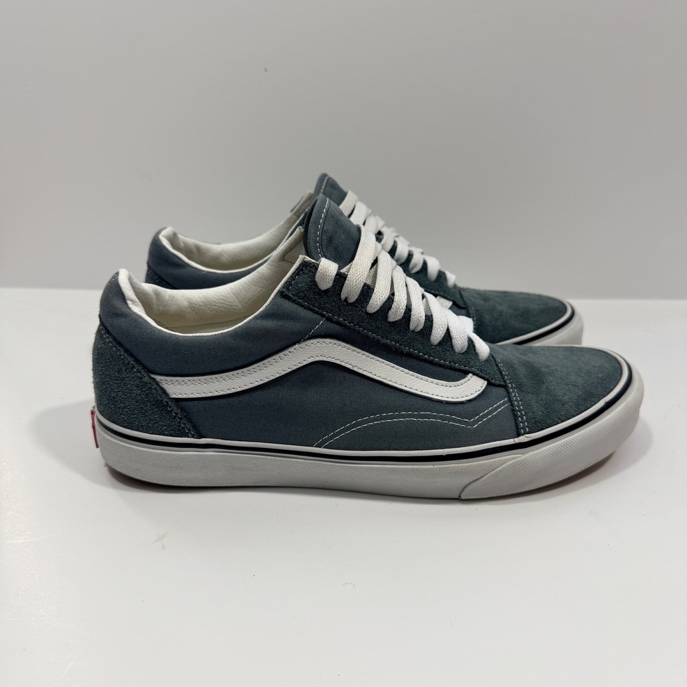 Vans Old Skool Sneakers Mens 11 Blue Suede Canvas Low Top Skate Shoes 0498
